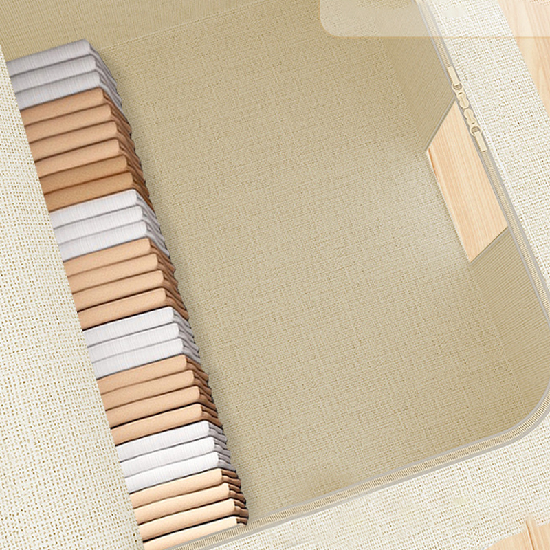 Caja de almacenamiento plegable de arpillera natural con marco de acero Caja de almacenamiento plegable de arpillera natural con marco de acero