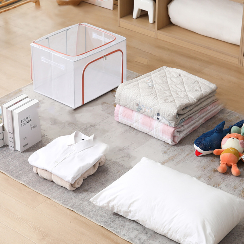 Caja de almacenamiento de PVC transparente plegable de gran capacidad Caja de almacenamiento de PVC transparente plegable de gran capacidad