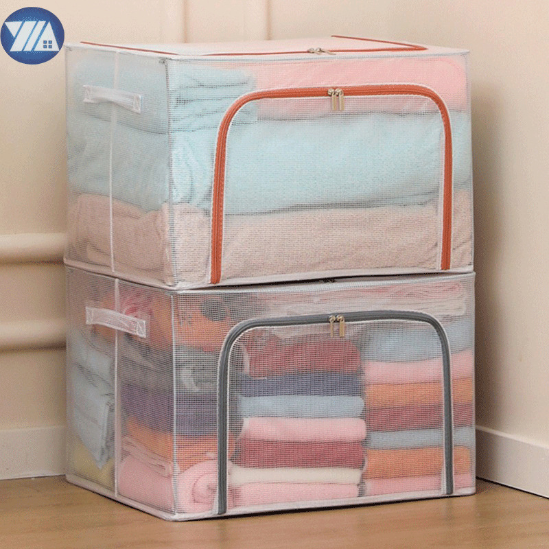 Caja de almacenamiento de PVC transparente plegable de gran capacidad Caja de almacenamiento de PVC transparente plegable de gran capacidad