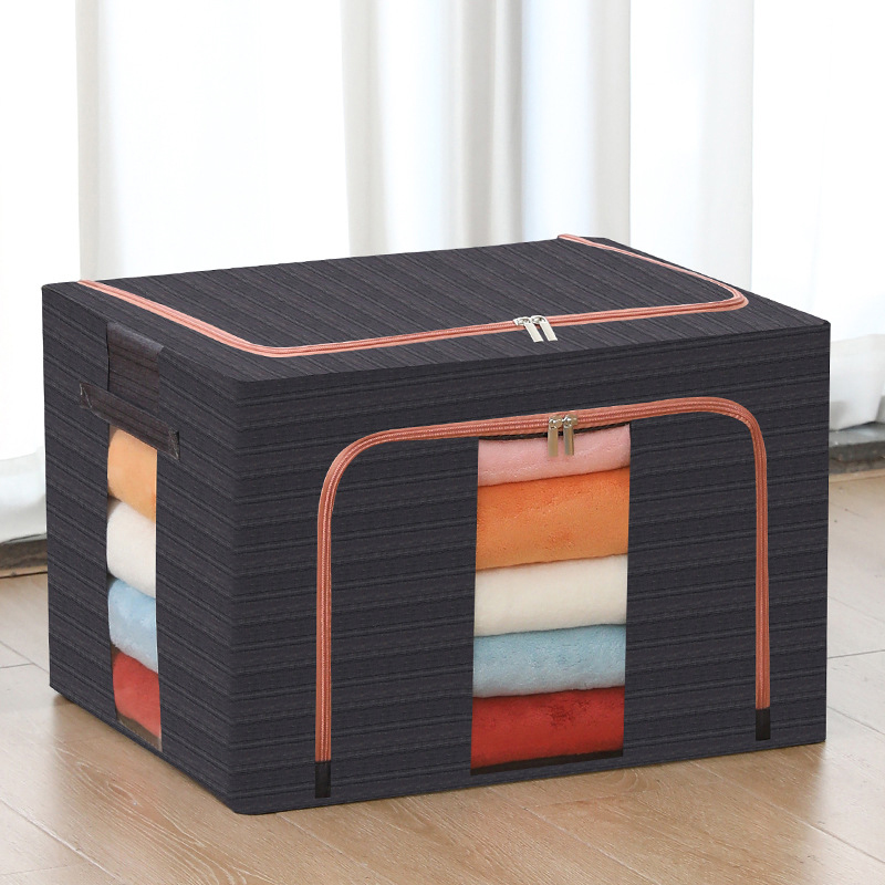 Caja de almacenamiento de acero catiónico plegable con ventana Caja de almacenamiento de acero catiónico plegable con ventana