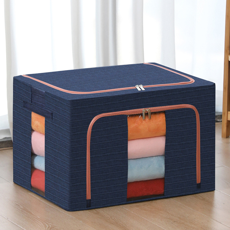 Caja de almacenamiento de acero catiónico plegable con ventana Caja de almacenamiento de acero catiónico plegable con ventana