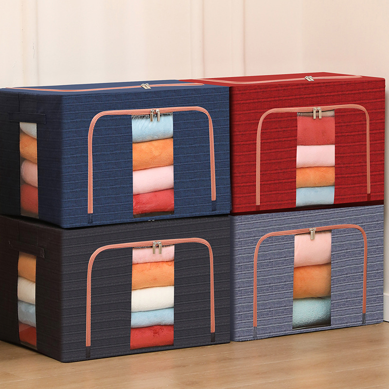 Caja de almacenamiento de acero catiónico plegable con ventana Caja de almacenamiento de acero catiónico plegable con ventana