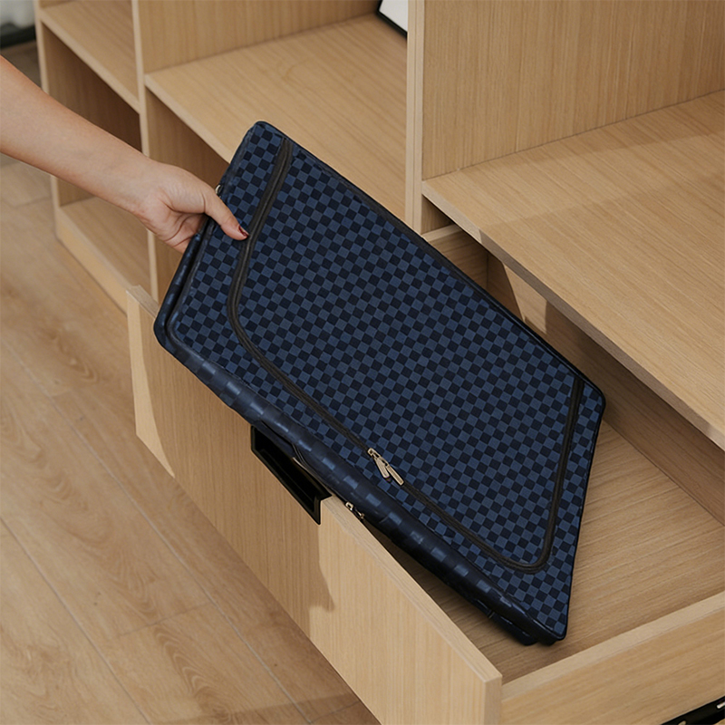 Caja de almacenamiento plegable de tela jacquard gruesa