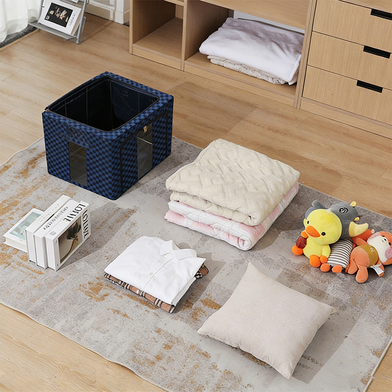 Caja de almacenamiento plegable de tela jacquard gruesa