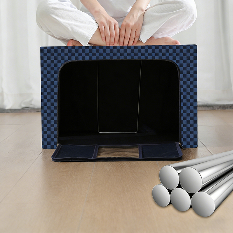 Caja de almacenamiento plegable de tela jacquard gruesa