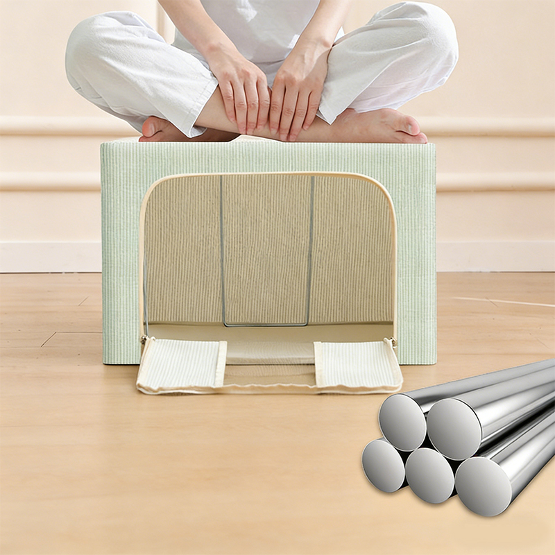 Caja de almacenamiento apilable plegable de tela de lino