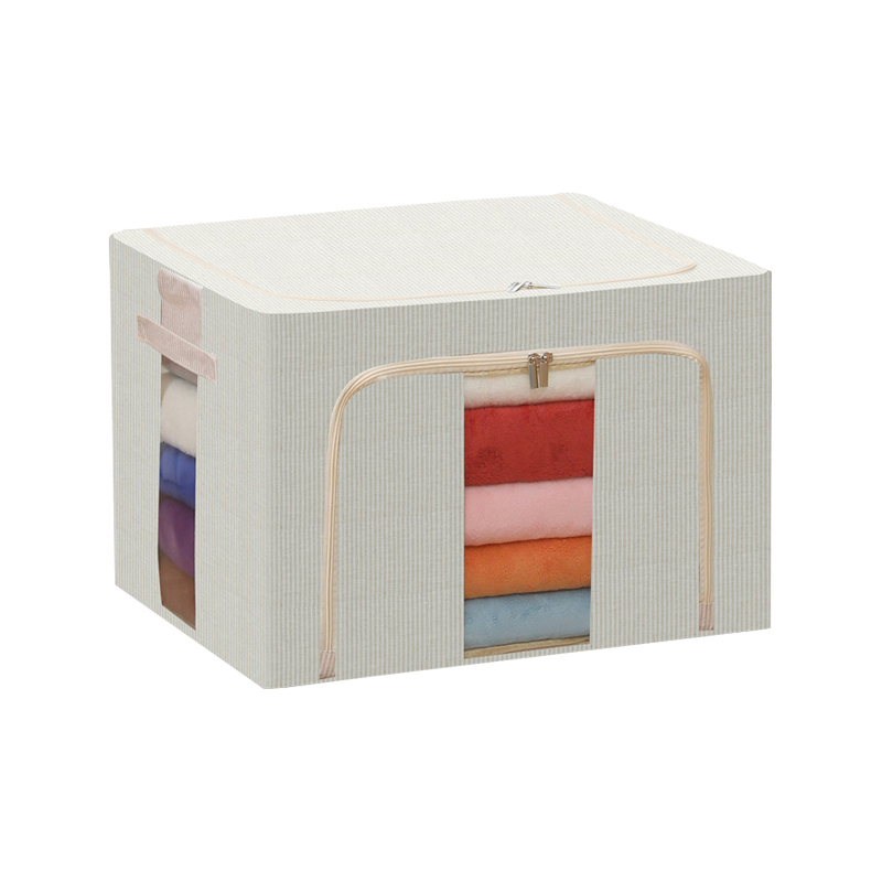 Caja de almacenamiento apilable plegable de tela de lino