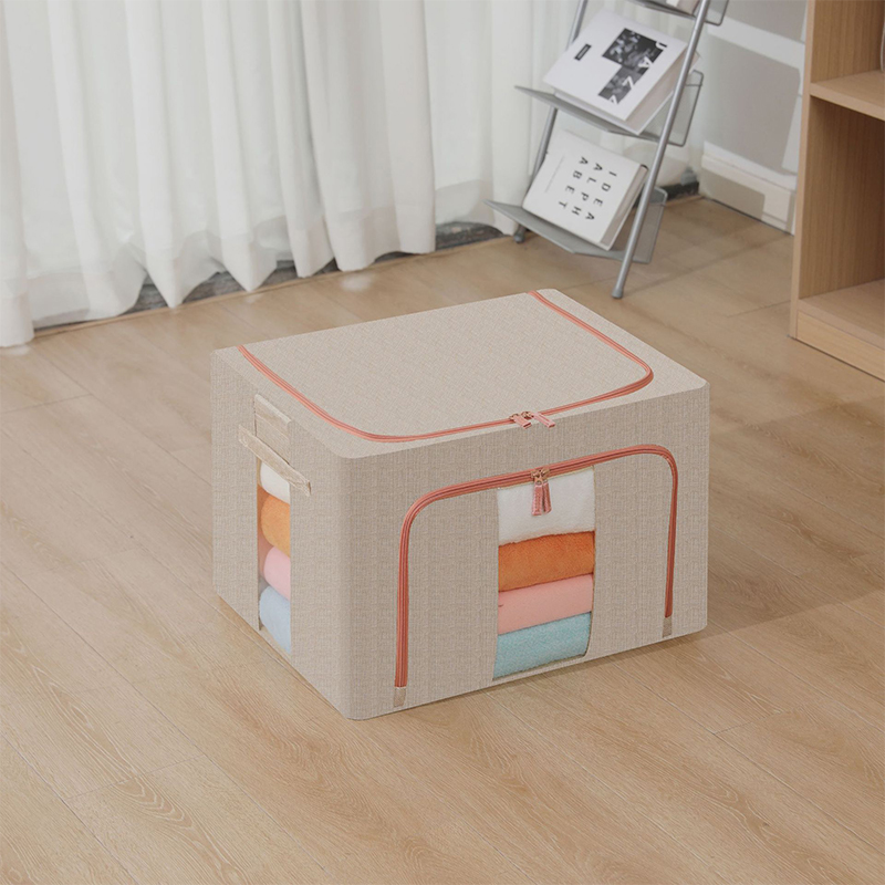 Organizador de caja de almacenamiento de ropa de lino para el hogar