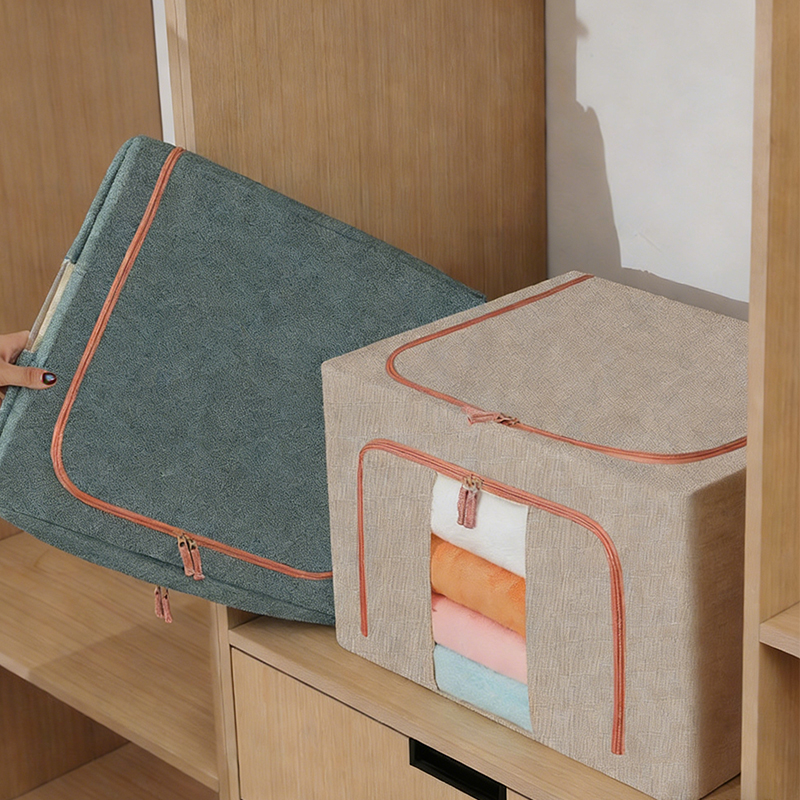 Organizador de caja de almacenamiento de ropa de lino para el hogar